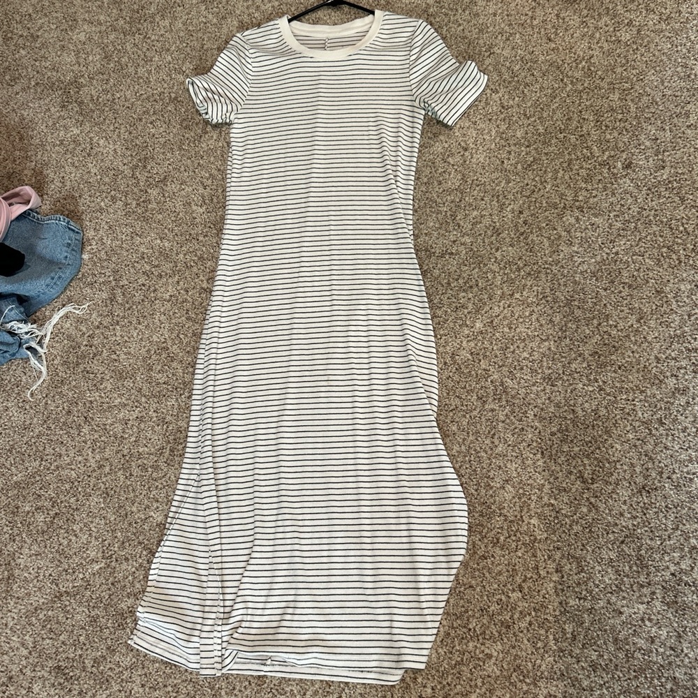 a new day Black and White Striped Maxi Dress